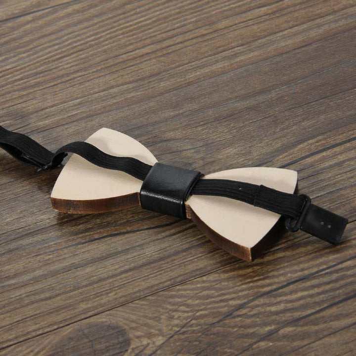 Accessoires de fête de mariage pour hommes Nœud papillon en bois sculpté