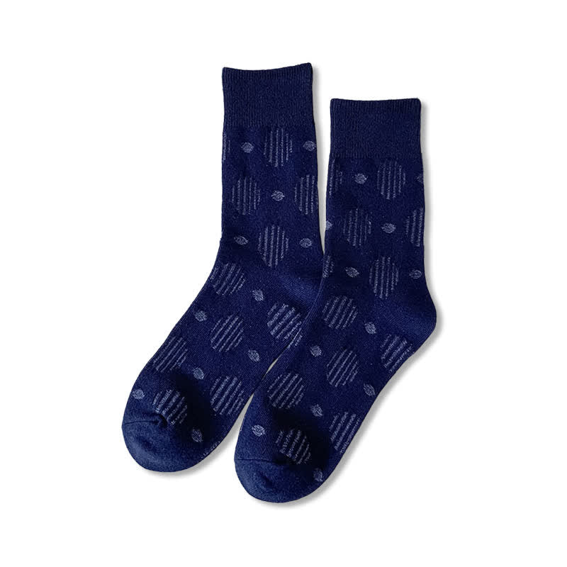 Chaussettes mi-mollet classiques en coton à pois de couleur unie