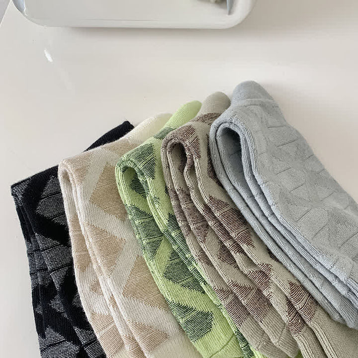 Chaussettes mi-mollet en coton tricoté à carreaux avec motif losanges