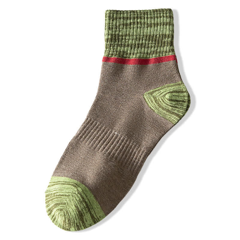 Chaussettes mi-mollet de sport en coton à contraste de couleurs