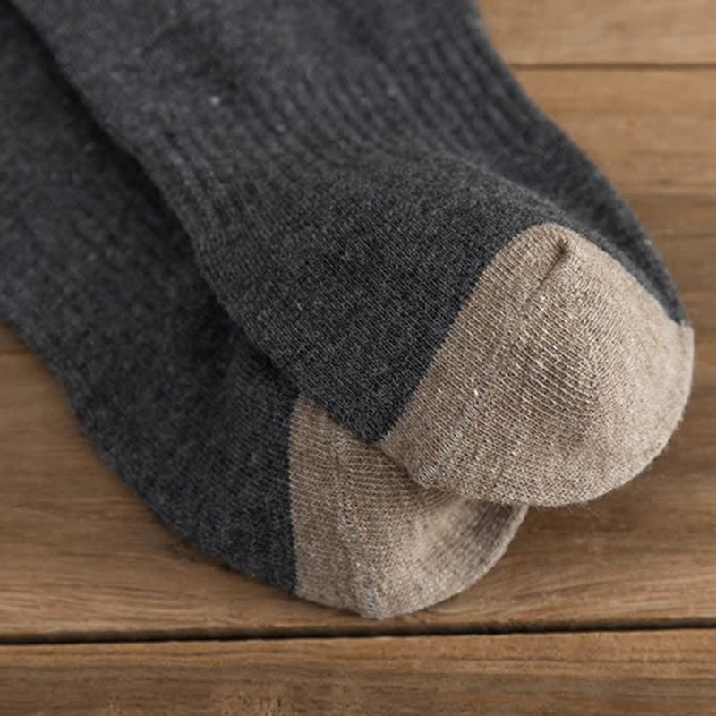 Chaussettes mi-mollet de sport en coton à contraste de couleurs