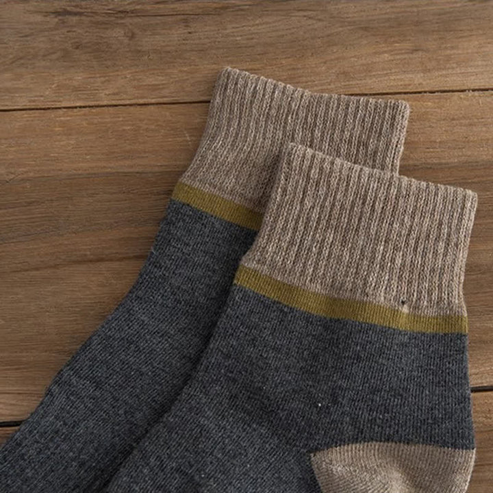 Chaussettes mi-mollet de sport en coton à contraste de couleurs