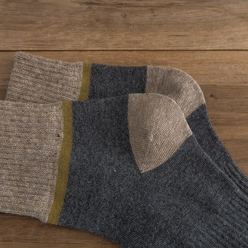 Chaussettes mi-mollet de sport en coton à contraste de couleurs