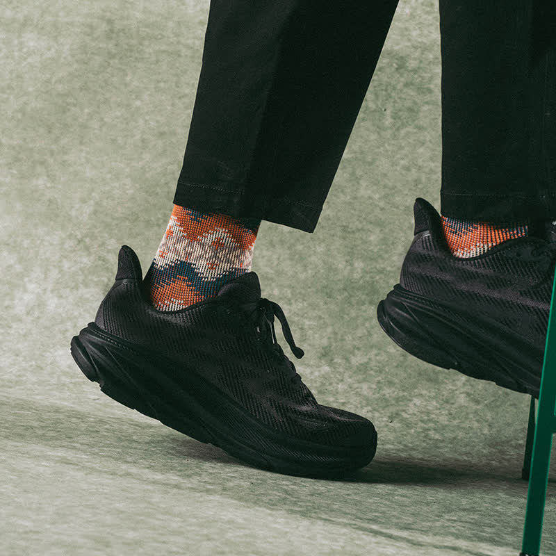 Chaussettes en coton à motif de vagues tribales lumineuses