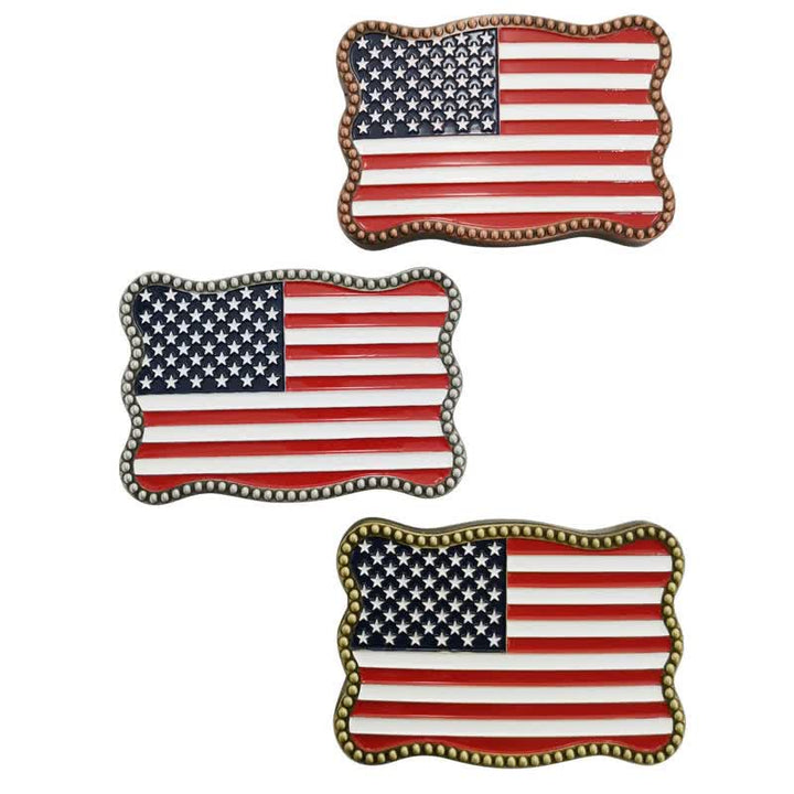 Portefeuille créatif en cuir avec boucle pour carte et drapeau américain pour homme