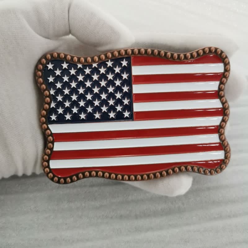 Portefeuille créatif en cuir avec boucle pour carte et drapeau américain pour homme