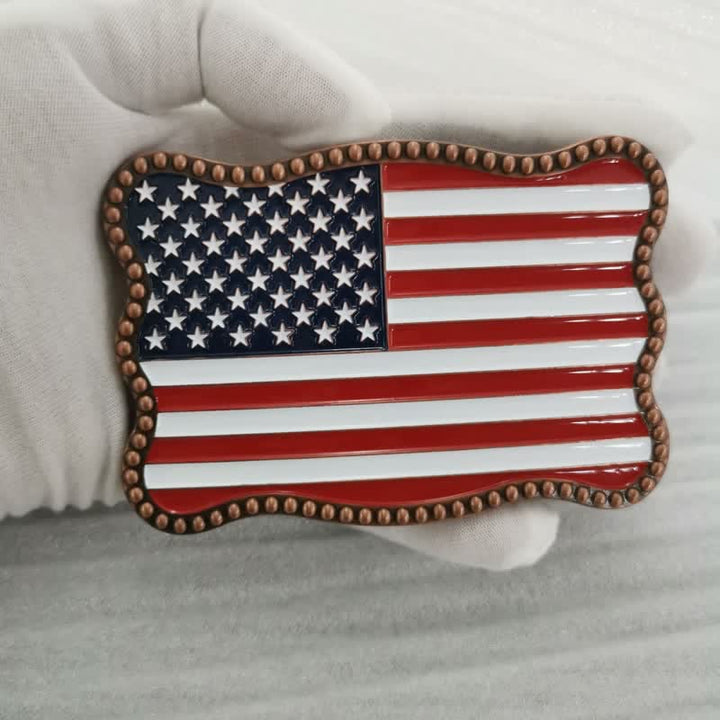 Portefeuille créatif en cuir avec boucle pour carte et drapeau américain pour homme