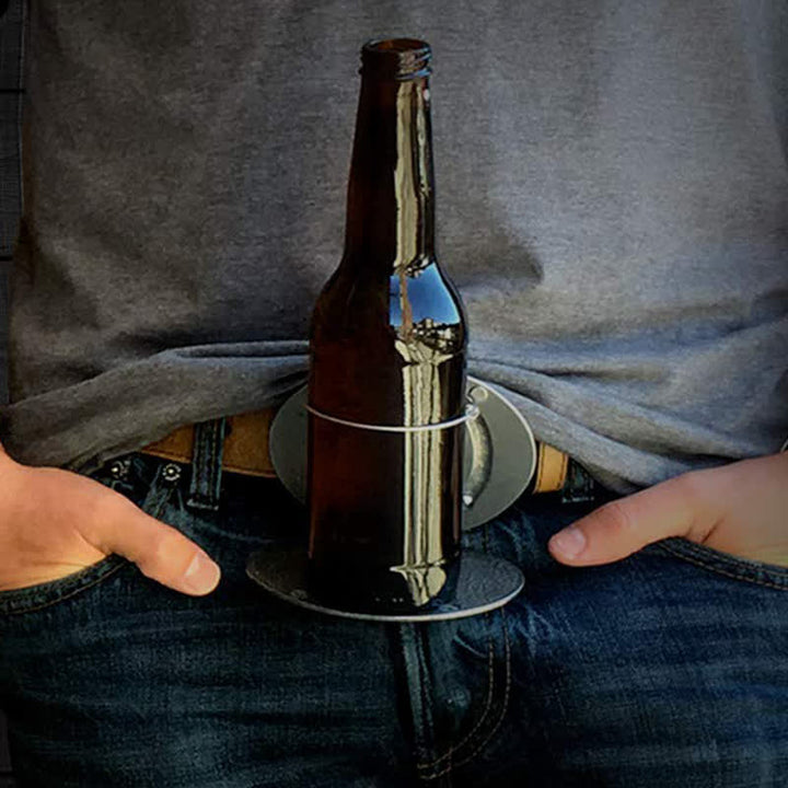 Ceinture en cuir avec boucle porte-bière créative en forme de cerf sculpté pour homme