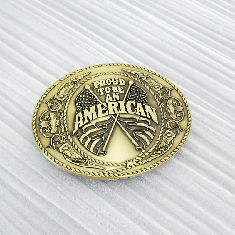 Ceinture en cuir à boucle créative pour porte-bière avec deux drapeaux américains à faire soi-même pour hommes