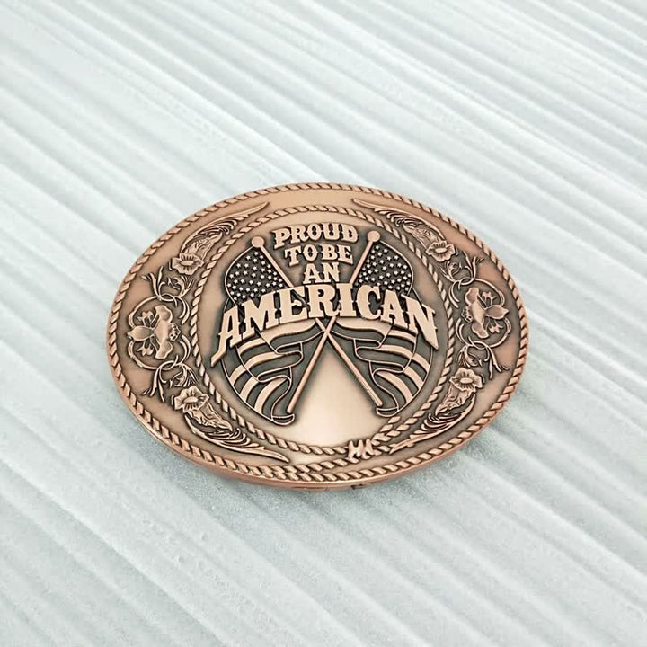 Ceinture en cuir à boucle créative pour porte-bière avec deux drapeaux américains à faire soi-même pour hommes
