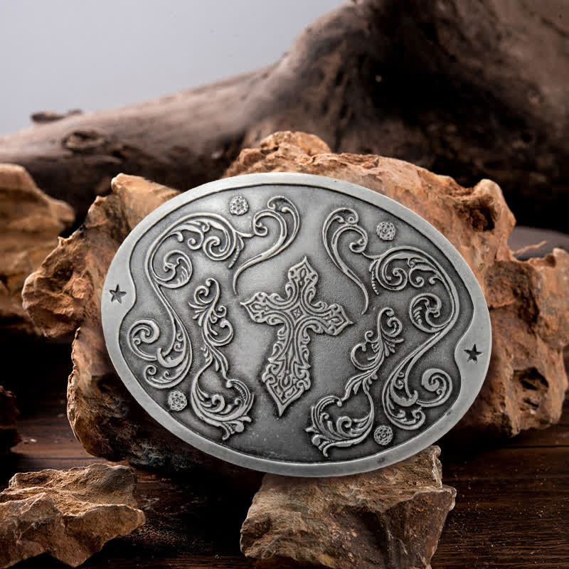 Ceinture en cuir avec boucle porte-bière créative pour homme avec sculpture en croix
