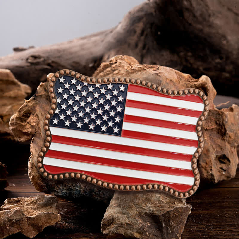 Portefeuille créatif en cuir avec boucle pour carte et drapeau américain pour homme