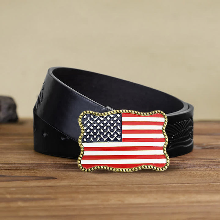 Portefeuille créatif en cuir avec boucle pour carte et drapeau américain pour homme