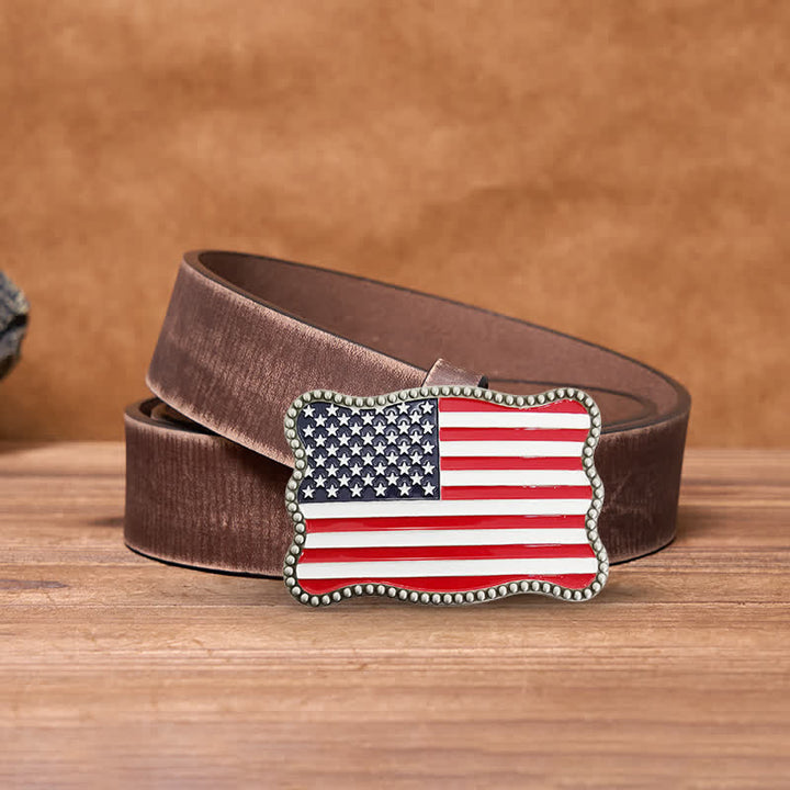 Portefeuille créatif en cuir avec boucle pour carte et drapeau américain pour homme