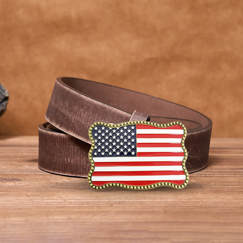 Portefeuille créatif en cuir avec boucle pour carte et drapeau américain pour homme