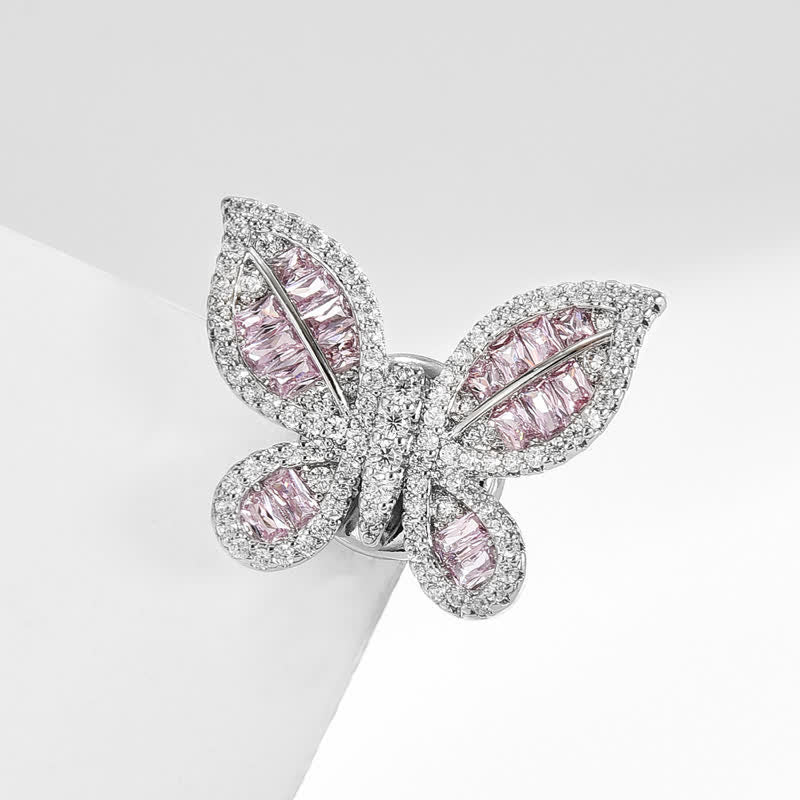 Broche magnétique style papillon rose Sweet Ice pour femme