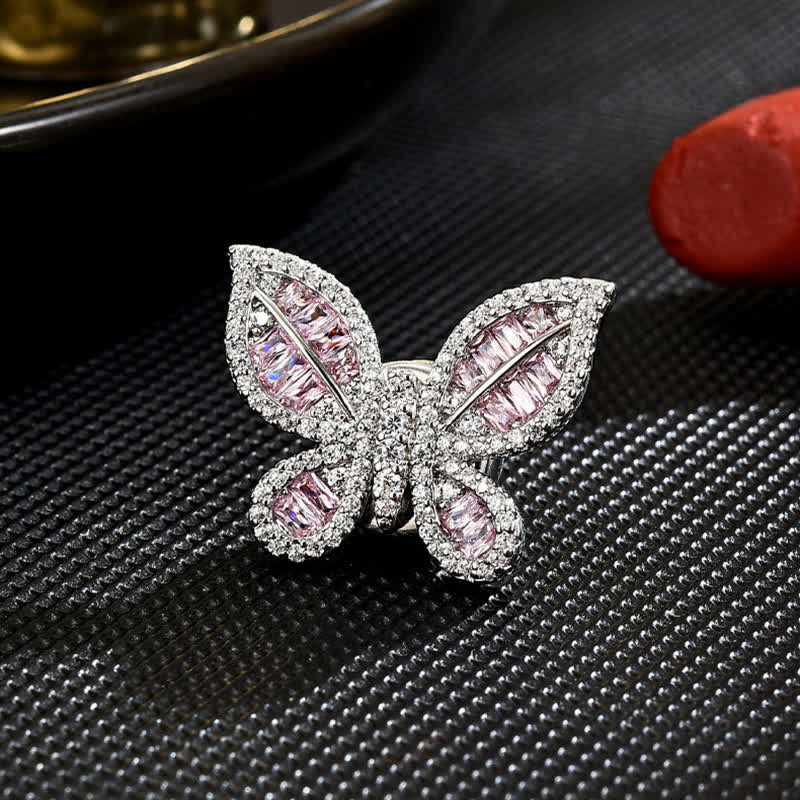 Broche magnétique style papillon rose Sweet Ice pour femme