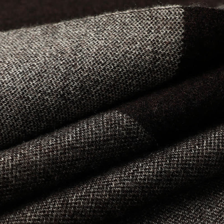 Écharpe en laine à carreaux et blocs de couleurs contrastés pour homme