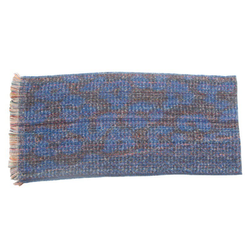 Écharpe courte unisexe à franges et imprimé léopard