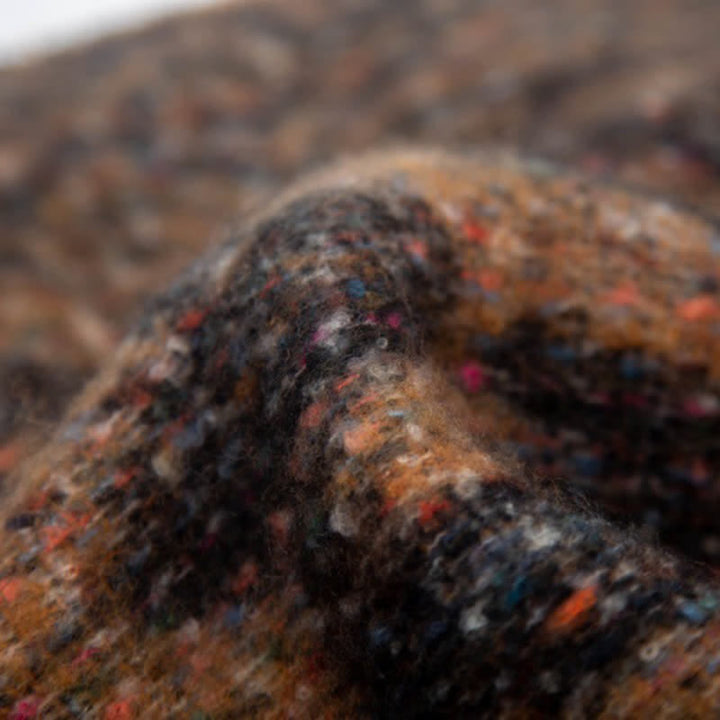 Écharpe courte unisexe à franges et imprimé léopard