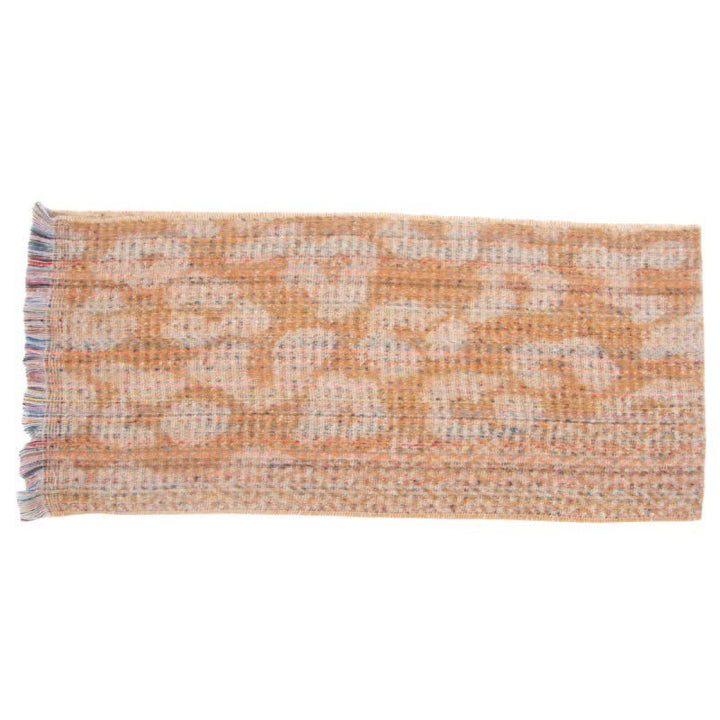 Écharpe courte unisexe à franges et imprimé léopard