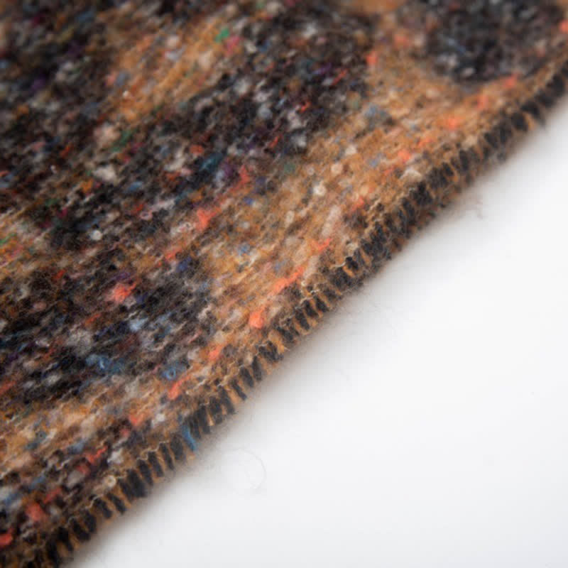 Écharpe courte unisexe à franges et imprimé léopard