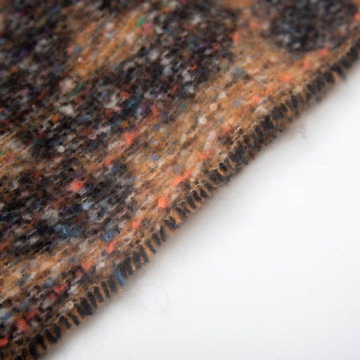 Écharpe courte unisexe à franges et imprimé léopard