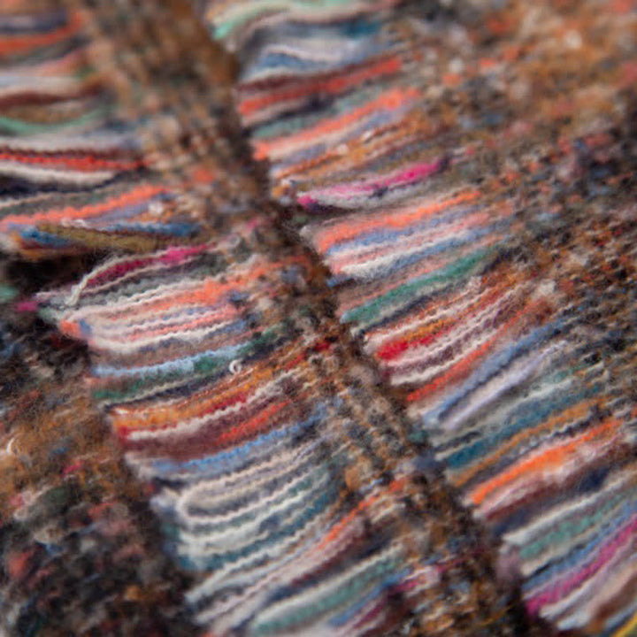 Écharpe courte unisexe à franges et imprimé léopard