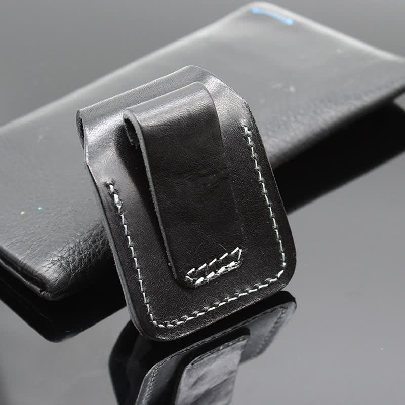 Sac ceinture en cuir avec porte-briquet turquoise indien