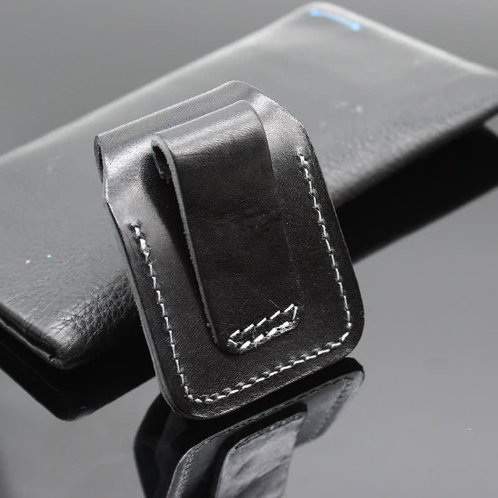 Sac ceinture en cuir avec porte-briquet turquoise indien