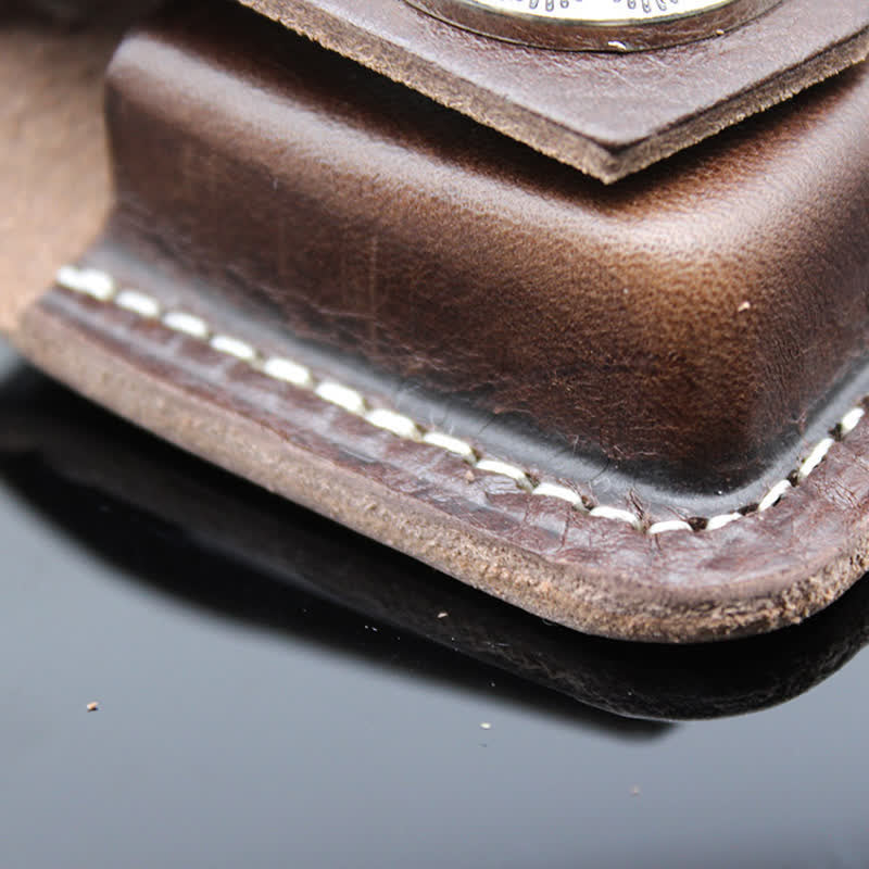 Sac ceinture en cuir avec porte-briquet turquoise indien