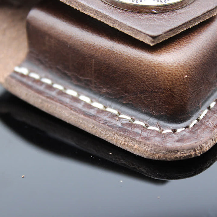 Sac ceinture en cuir avec porte-briquet turquoise indien