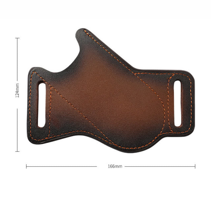 Étui pour couteau pliant marron avec porte-outils et sac ceinture en cuir