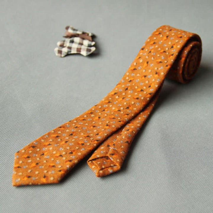 Cravate décontractée en coton à motif floral pour homme