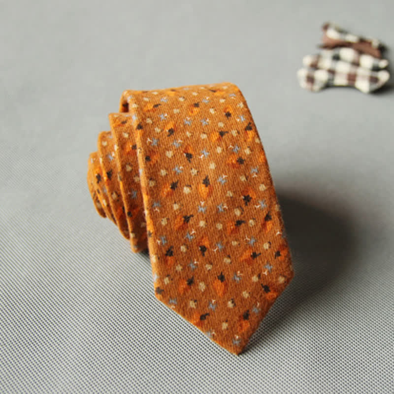 Cravate décontractée en coton à motif floral pour homme