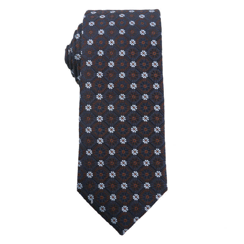 Cravate à rayures cachemire pour homme série marron café