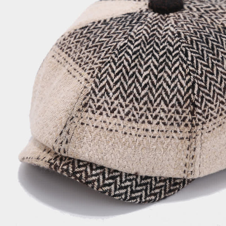 Béret gavroche à chevrons et franges de couleur dégradée