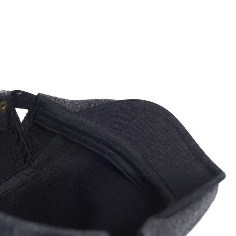 Béret plat épais et chaud en laine à chevrons pour l'hiver