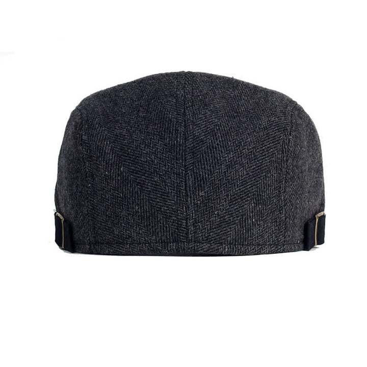 Béret plat épais et chaud en laine à chevrons pour l'hiver