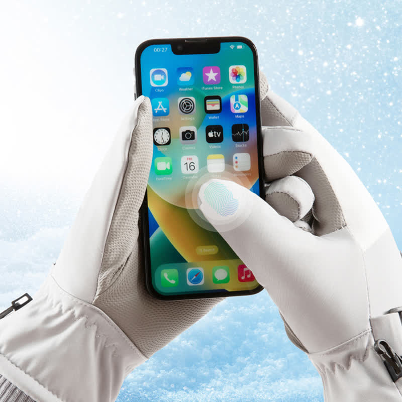 Gants imperméables doublés en polaire pour ski en plein air