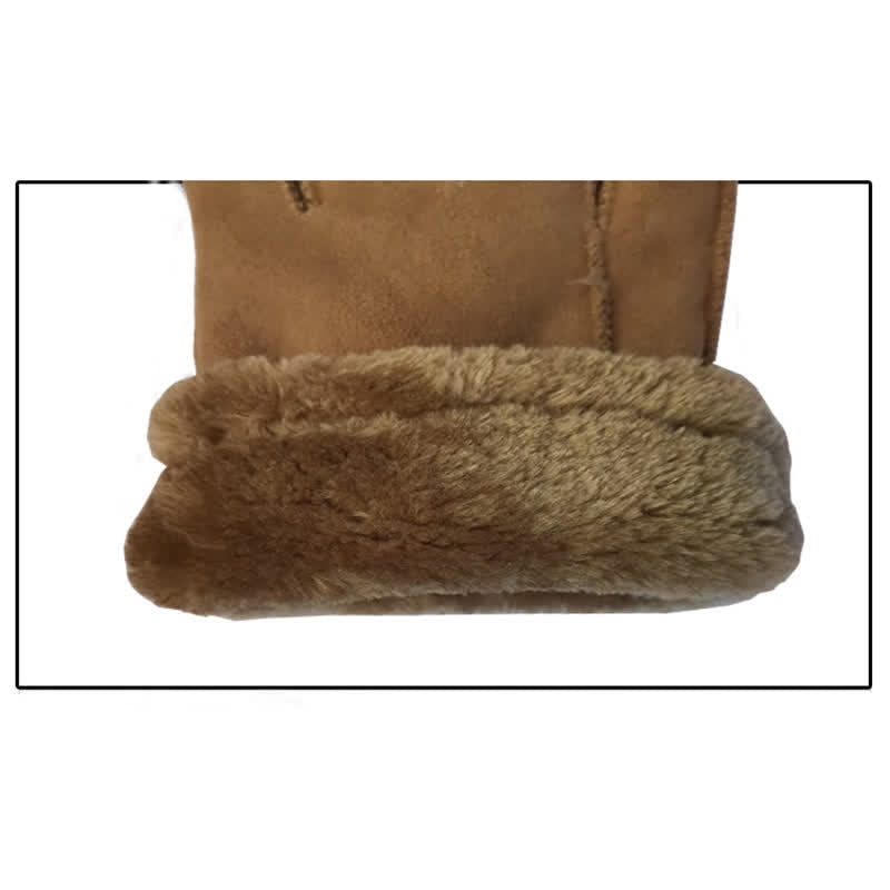 Gants habillés en similicuir et imitation laine