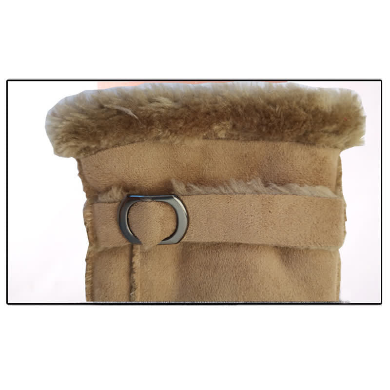 Gants habillés en similicuir et imitation laine