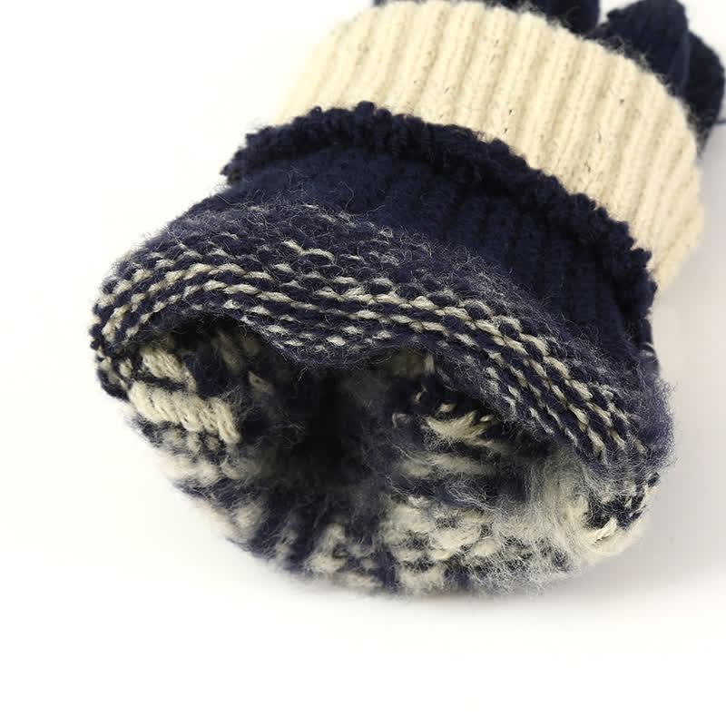 Gants tricotés épais d'hiver à motif flocon de neige