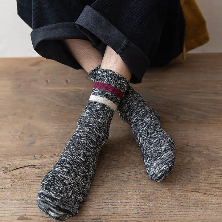 10 paires de chaussettes à rayures avec imprimé flocon de neige