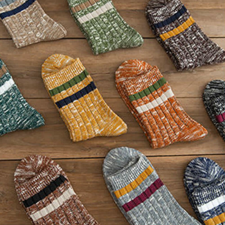 10 paires de chaussettes à rayures avec imprimé flocon de neige