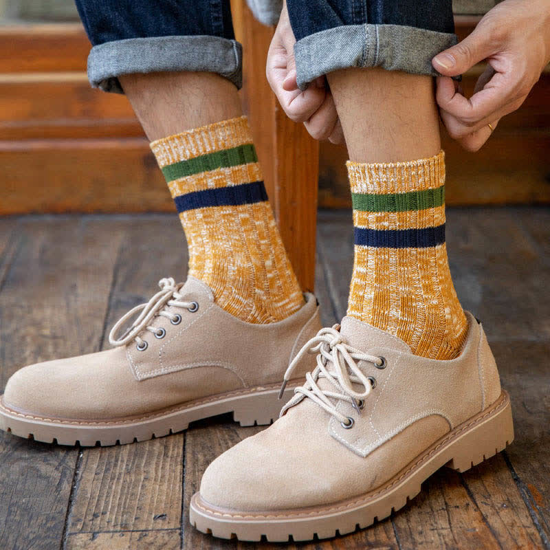 10 paires de chaussettes à rayures avec imprimé flocon de neige