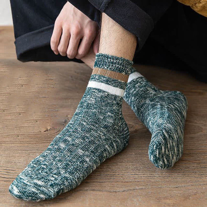 10 paires de chaussettes à rayures avec imprimé flocon de neige