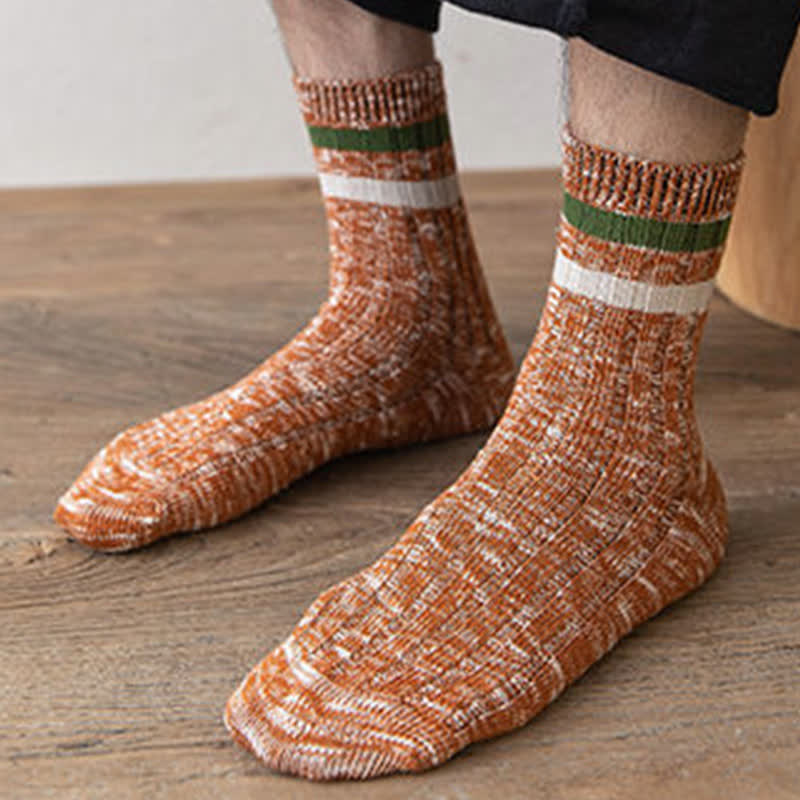 10 paires de chaussettes à rayures avec imprimé flocon de neige