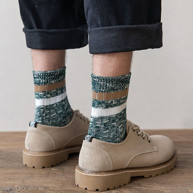 10 paires de chaussettes à rayures avec imprimé flocon de neige