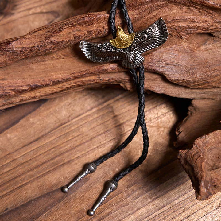 Ensemble de cravates bolo rétro avec aigle volant et ancre marine